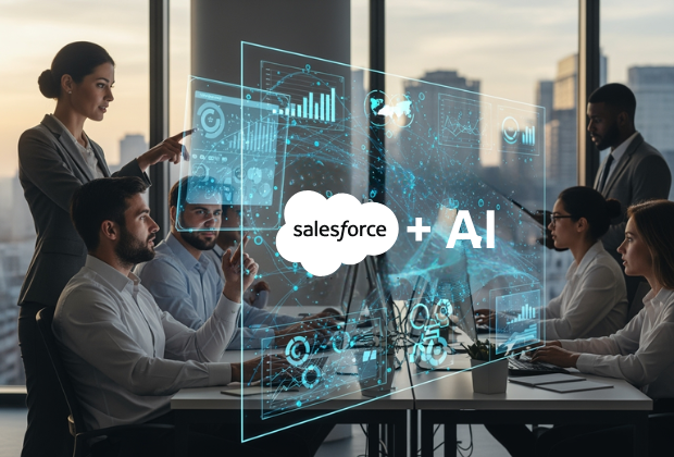 Office setting with people working