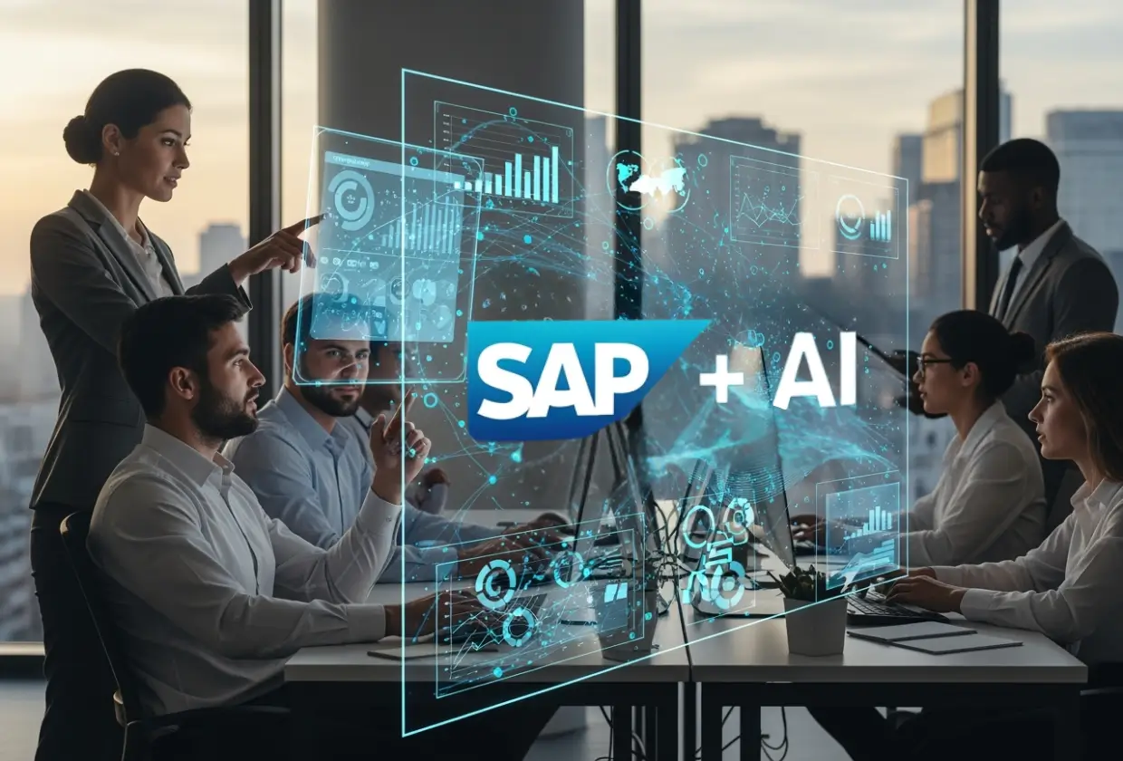 Office setting with people working